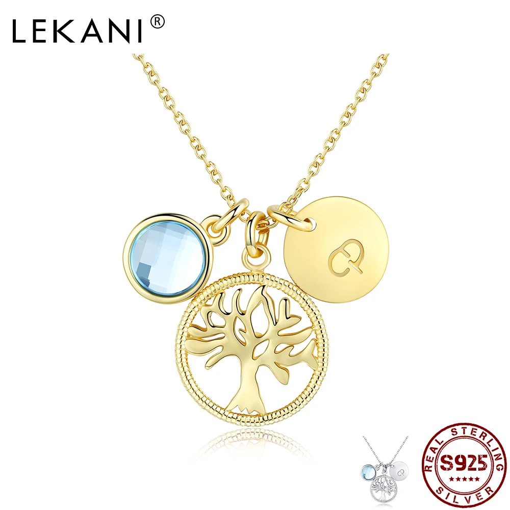 

LEKANI 925 Sterling Silver Fashion Life Tree Necklace Crystal Pendant Romantic Design Engagement Party Gift for Girlfriend 2021
