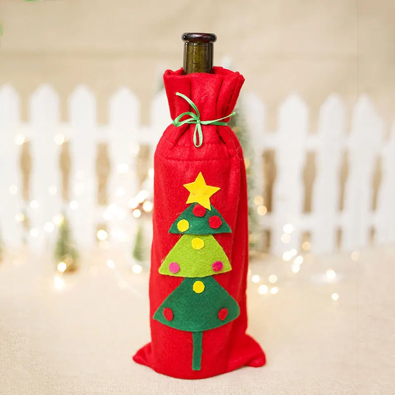 christmas tree Navidad/Новинка года; Рождественская бутылка для вина; пылезащитный чехол; рождественские украшения для дома; Noel Deco; вечерние праздничные украшения - Цвет: christmas tree
