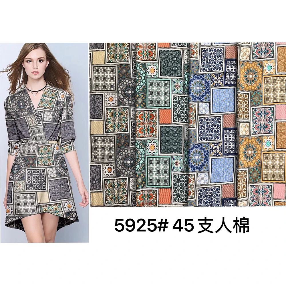 Африканский принт 100% искусственный шелк простая ткань с цветочным принтом