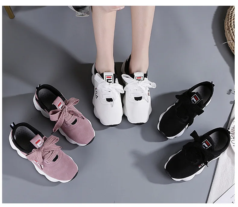 Women Comfortable Sneaker Shoes Pink Chunky Sneakers Platform Wedge Wedges Shoes for Women Zapatos De Mujer Casual Shoes