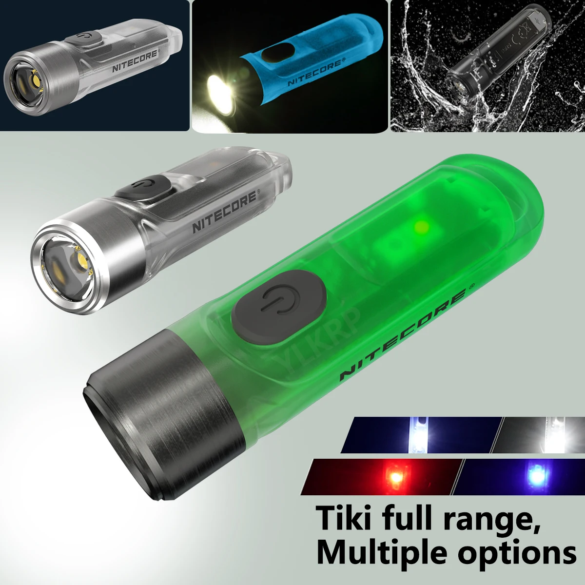 100% Оригинальный NITECORE TIKI GTID тики LE бамбуковые GITD синий 300 лм мини футуристический многофункциональный брелок