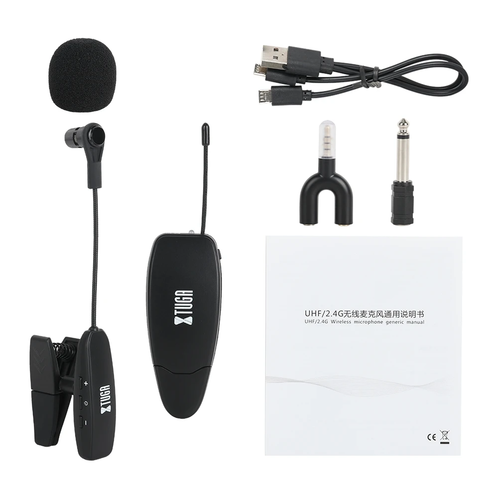 XTUGA KX621 саксофон UHF беспроводной инструмент микрофон конденсаторный клипса