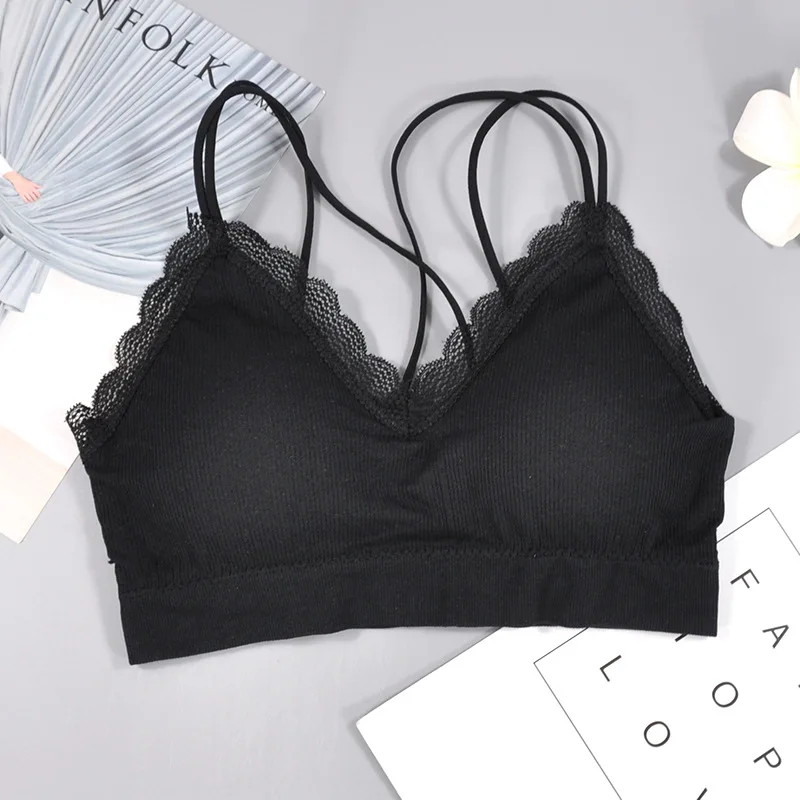 

2020 Women Push Up Wireless Lace Bras Tops Female Plus Size Bralette Underwear Lingerie Full Cup Seamless Brassiere Mujer