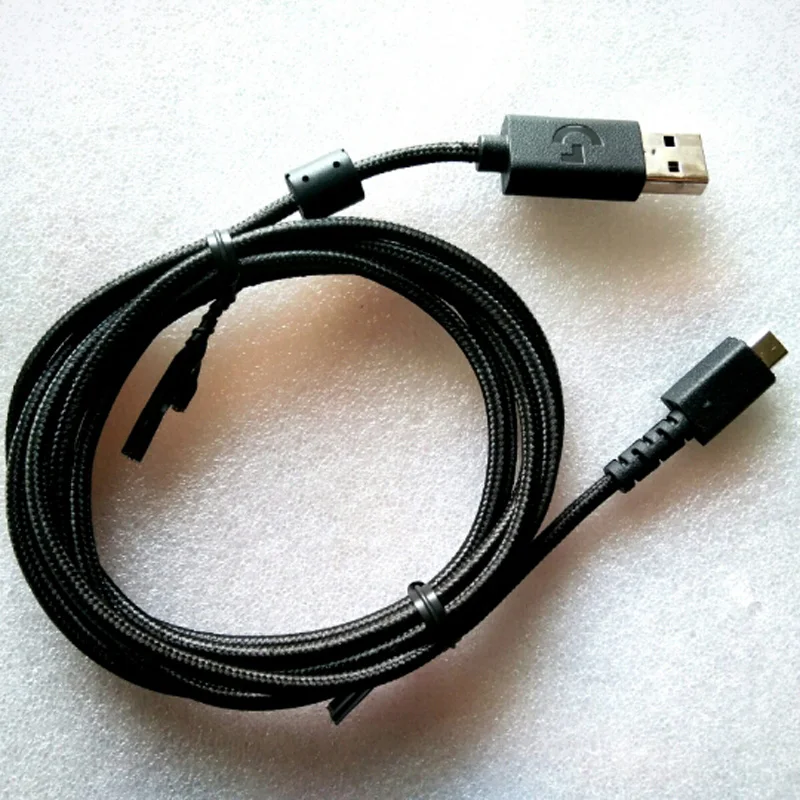 Прочный Плетеный USB-кабель для мыши Черный зарядный шнур замена Logitech G502 Lightspeed