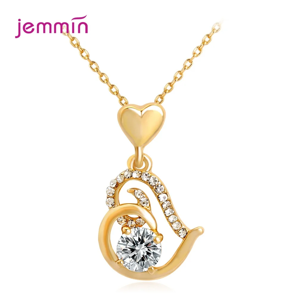 Свадебные обручальные модные Романтические подвески в форме сердца AAA циркон