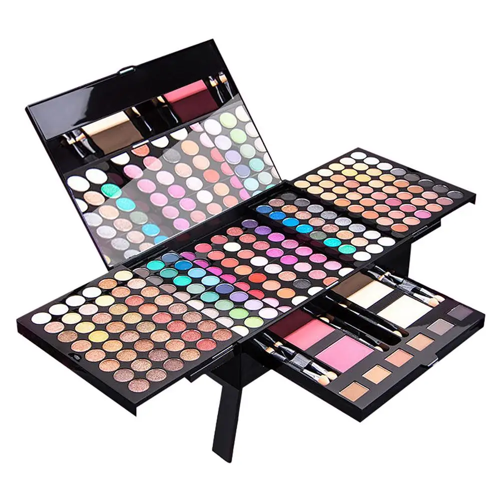 

194 Color Makeup Set Earth Color Pearlescent Box Glitter Blush Foundation Matte Eyeshadow Set Fold Case Women Cosmetic Palette