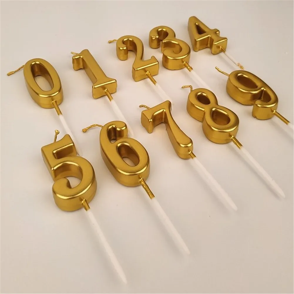 

Number Candle Birthday Cake Candle Number 0-9 Happy Birthday Cake Candles Topper Decor Party Supplies DIY Digital Candle