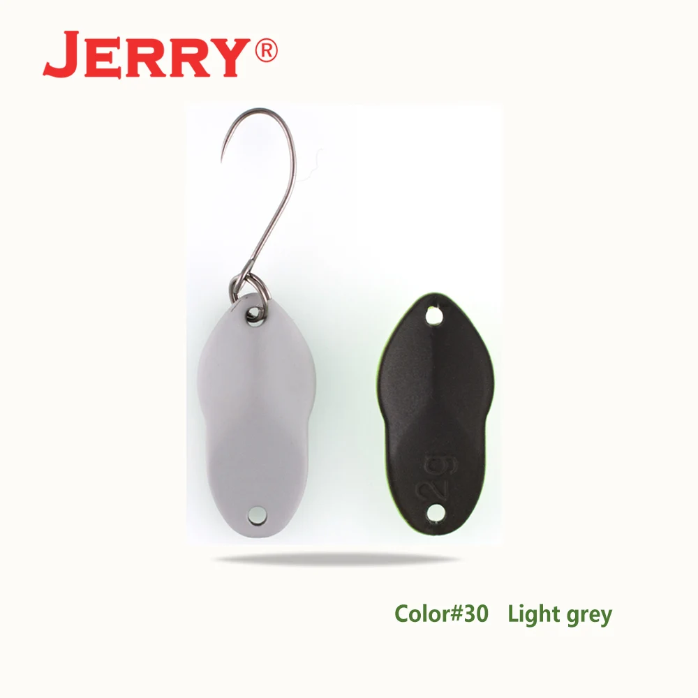 Light grey Jerry 2 г 3 г микро рыболовные приманки сверхлегкие латунные металлические жесткие приманки один крючок пресноводная зона форель Щука окунь ложка безделушка pesca - Цвет: Light grey
