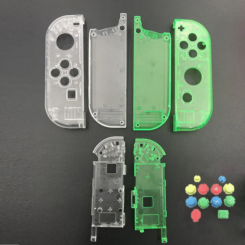 10 комплектов пластиковый чехол Joy Con для nintendo Switch, прозрачный пользовательский контроллер, цветные кнопки