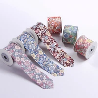 floral printing ribbon 2 5cm 4cm 10 yards fabric bow materials gift cake flower packing wedding party decoration diy accessories