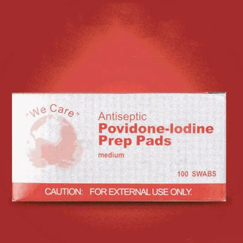 

300 Pcs Portable Povidone-Iodine Prep Pad Sealed Sterile Packing Disposable Wound Disinfection Pad for Outdoor Travel Home