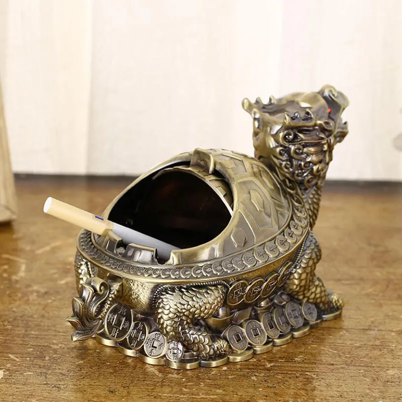 

Metal Ash Tray Gift for Friend Accessories Houdehold Office Decorated Ashtray Creative Windproof Smoking Holder Tea Pet