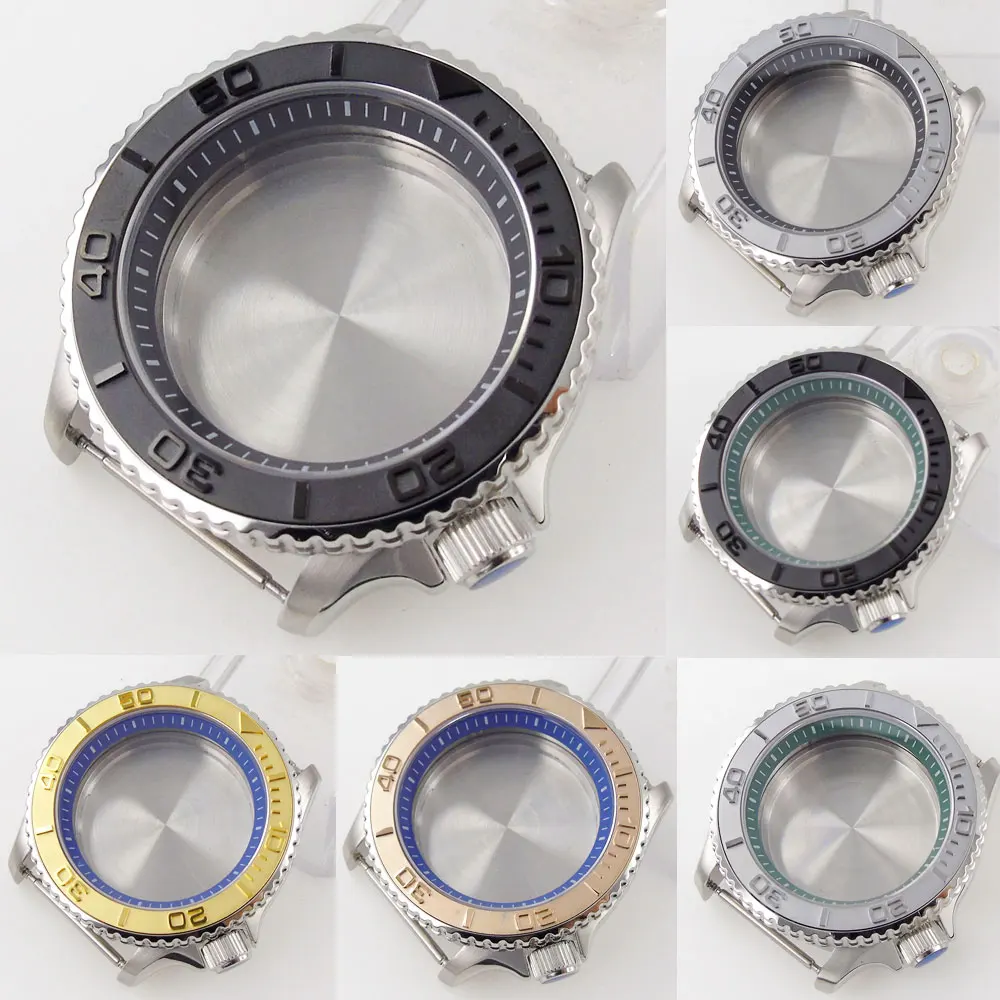 41mm Sapphire Diving Watch Case Fit For NH35/NH36 Automatic Movement Rotating Steel Bezel Insert 200M Waterproof 120 Clicks