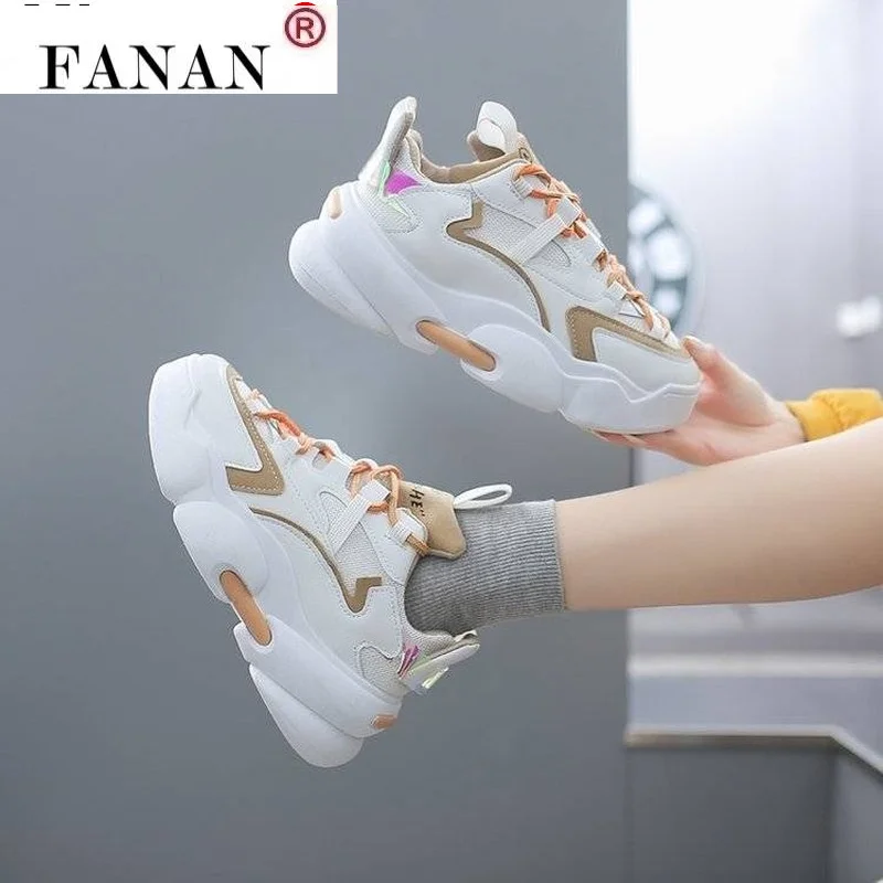 

2021 Summer New Women's Fashion Casual Shoes Comfortable Shallow Mouth Lace-up Shoes for Women Sneakers Chunky Platform Shoes