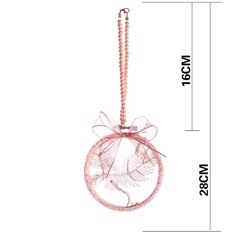 

Pink Bamboo Circle Pearl Ornament Car Goddess Pendant Car Charm Fashion Car Interior Decoration Decoracion Habitacion