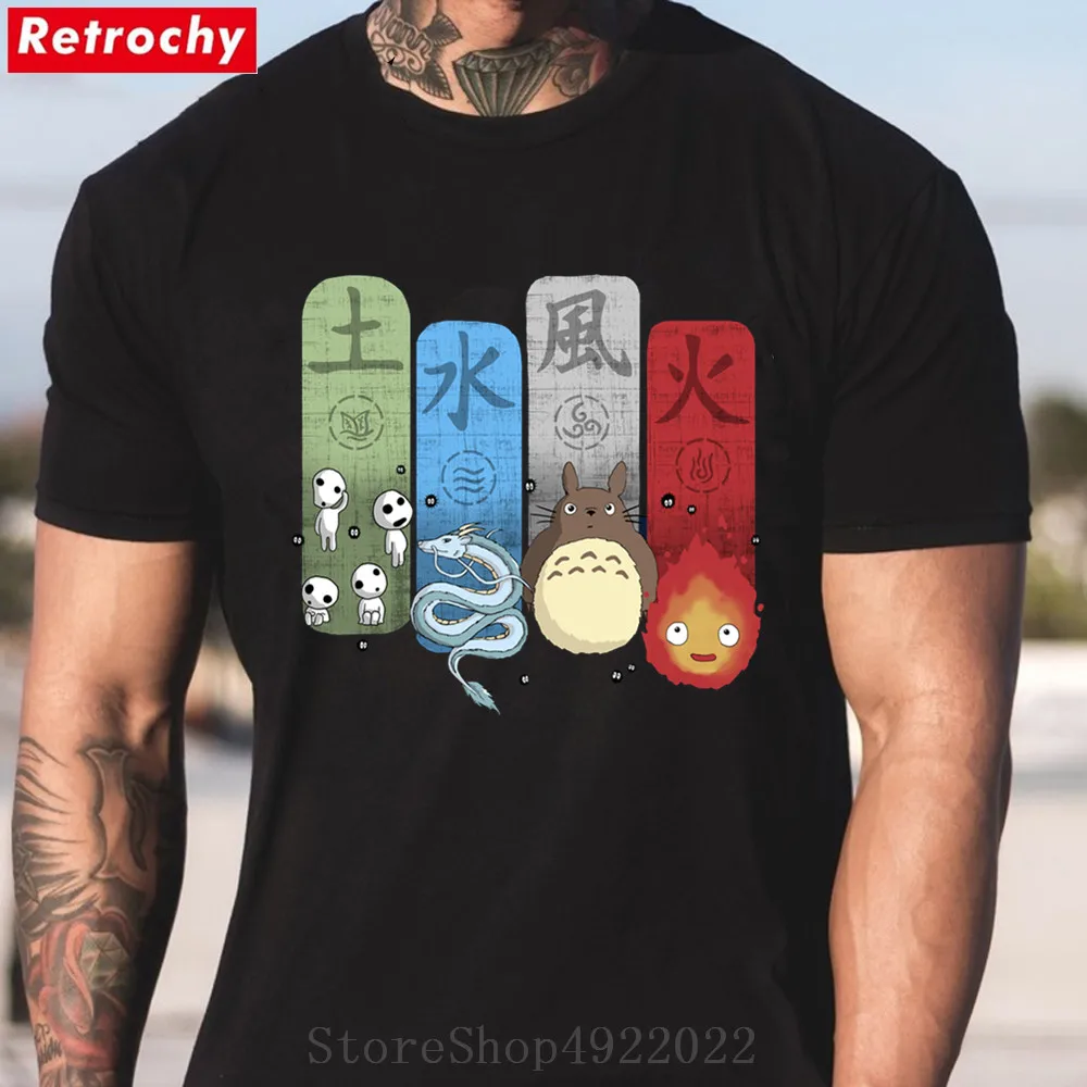 Мужская футболка с надписью Doll Friends Camisetas Studio Ghibli безликим Тоторо принцессой Mononoke