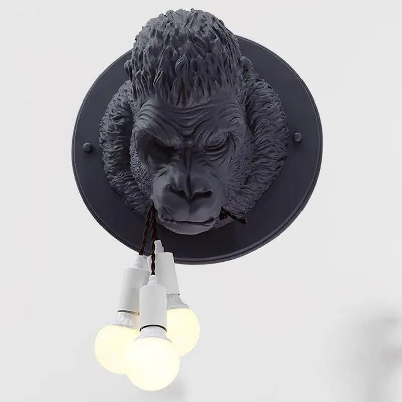 値段 北欧ledウォールランプオランウータン一口ラインランプクリエイティブ寝室の家の装飾光リビングルームの壁ランプカフェバー照明