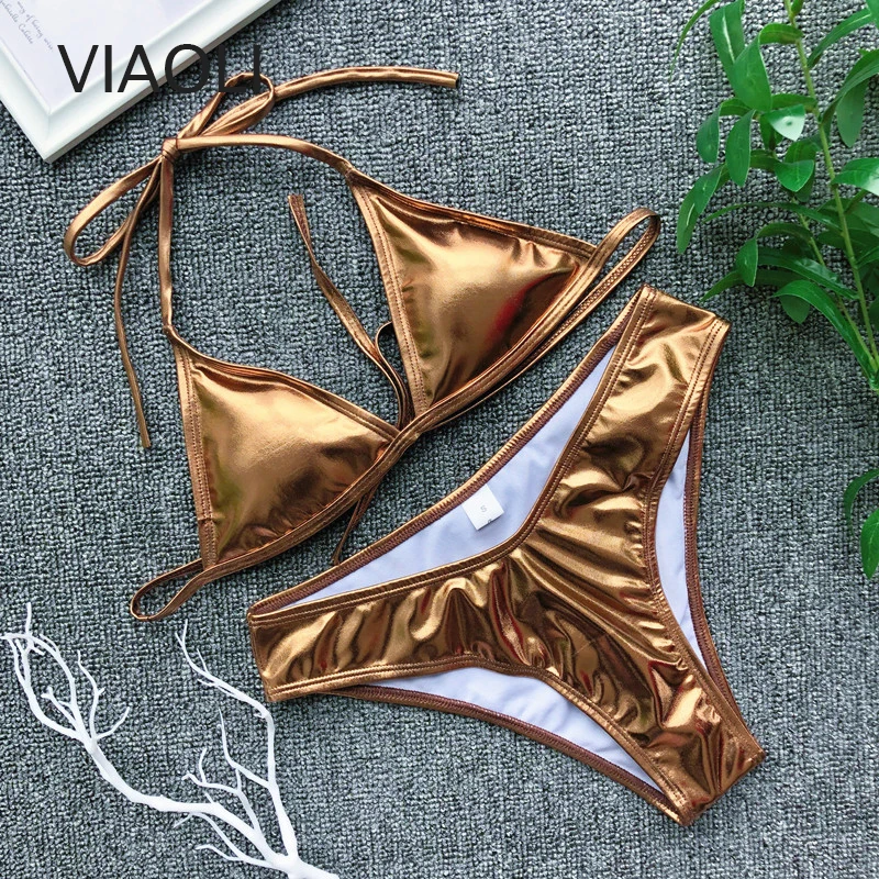 Купальник Летний Новый горячий сексуальный Однотонный женский комплект бикини