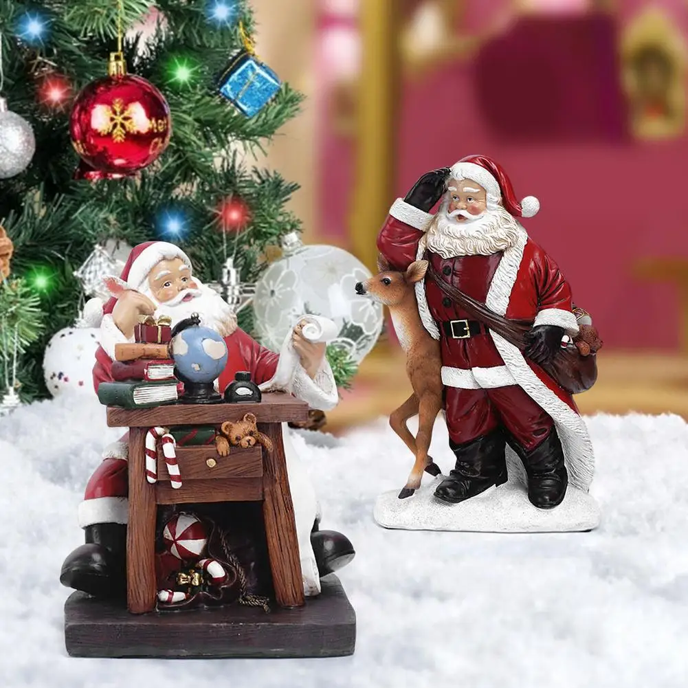 

Украшения в виде Санта Клауса, рождественские Статуэтки из смолы, праздничное украшение для рождественского стола, Рождественский Декор из...