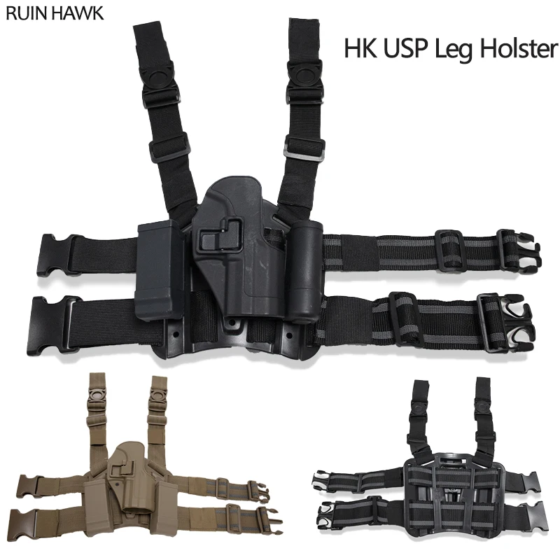 

Tactical Gun Holster Right Hand Drop Leg Pistol Airsoft Hunting Accessories Military HK USP Gun Holster