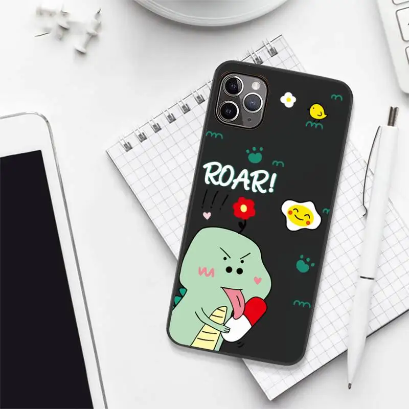 

Creative cute dinosaur Phone Case Candy Color for iPhone 6 7 8 11 12 s mini pro X XS XR MAX Plus