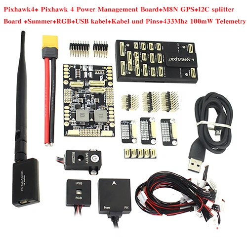 Comb 2 Pixhawk 4 PX4 управление полетом M8N gps модуль и PM плата управления питанием PPM I2C RGB 433 МГц/915 МГц 100 мВт телеметрический комбо комплект - Цвет: Comb 2
