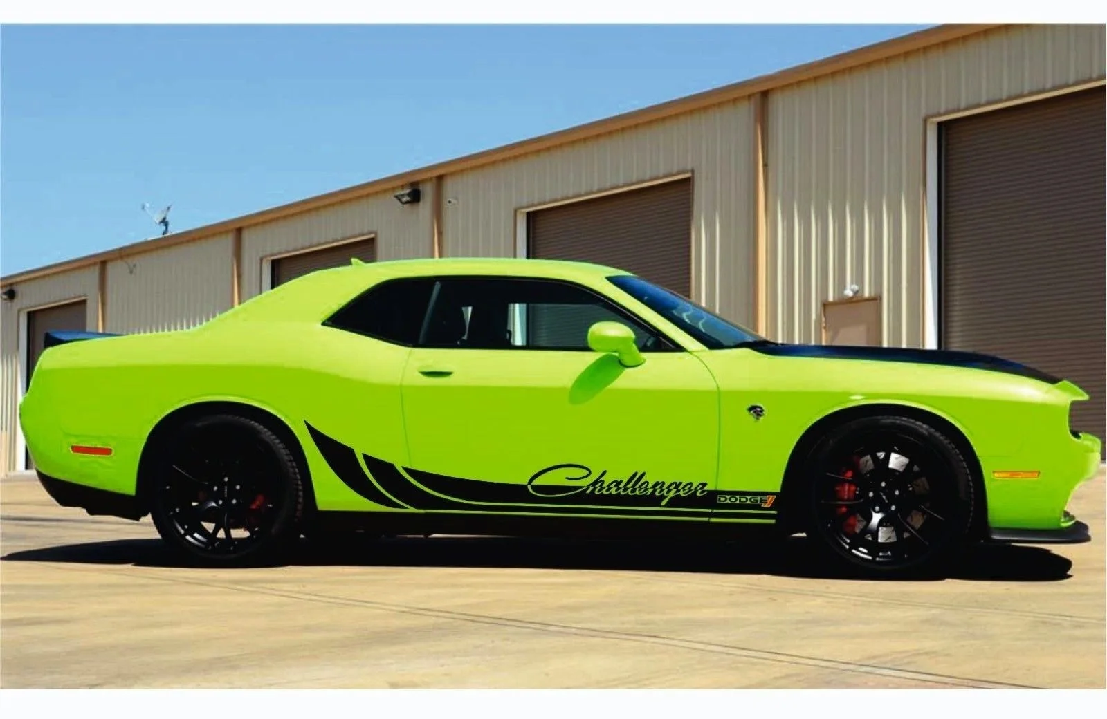 Для 2 шт./пара DODGE CHALLENGER 2x гоночная полоса графическая виниловая наклейка на тело стикер, логотип 2 цвета