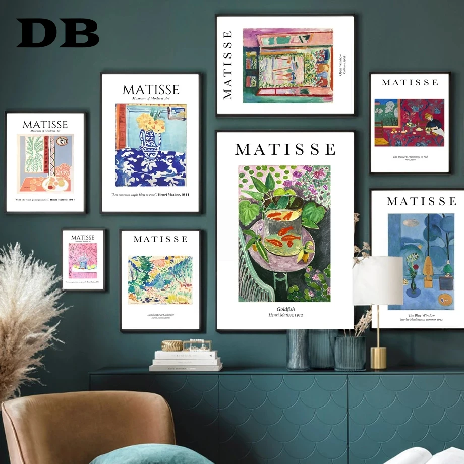 

Matisse Abstract Window Goldfish Flower Dessert Wall Art Print Canvas Painting Nordic Poster Wall Pictures For Living Room Decor