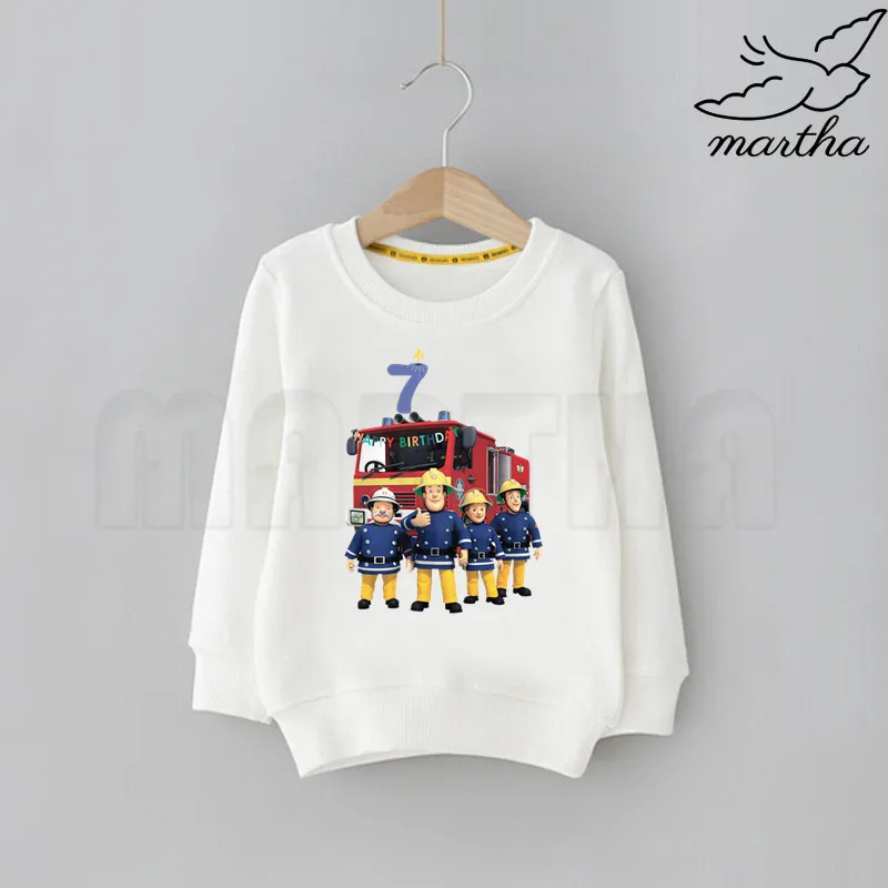Толстовки Пожарный Сэм с цифрами на День рождения толстовки забавным рисунком