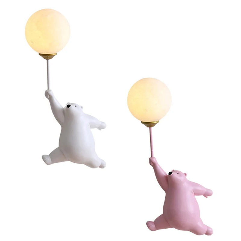 

Modern Minimalist LED Wall Lamps Bear Girl Bedroom Bedside Lamp Nordic Children's Room Lighting Creative Home Wall Light Fixture