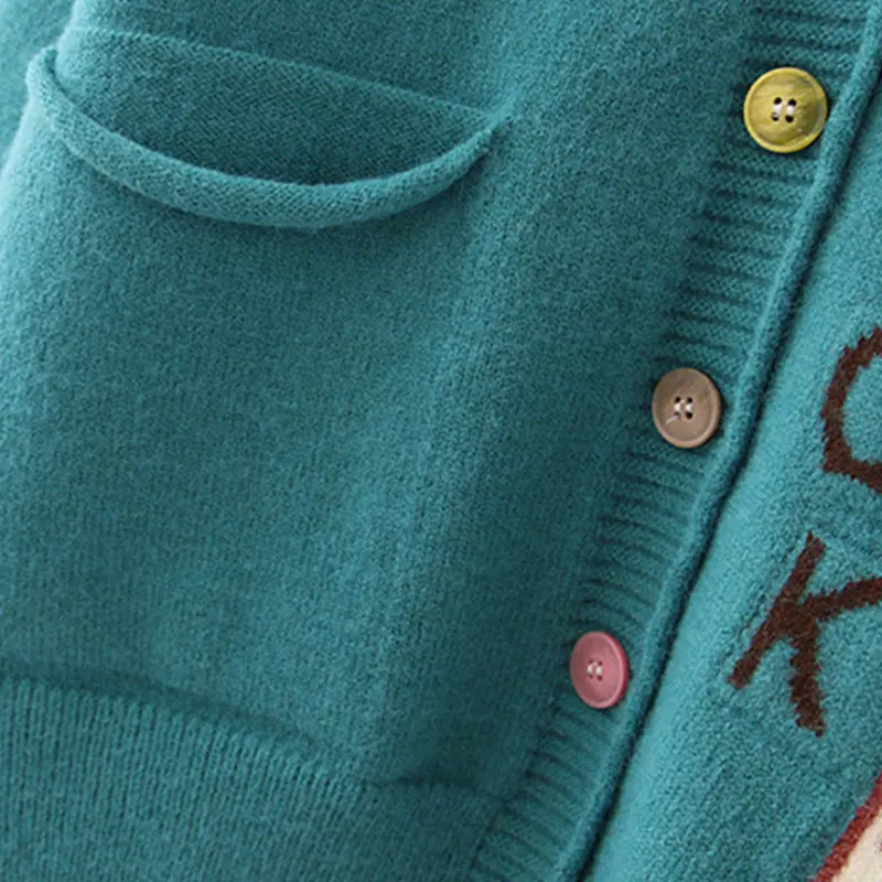 Autumn Women Sweater Cute Loose Coat Junior High School Students Knitted Cardigan Single Breasted College Style |