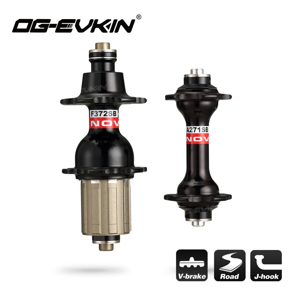 

OG-EVKIN x Novatec A271SB/F372SB Road Bike Hubs J-Hook Hub V-Brake Bearing Hub Front/Rear 20/24Holes For Bicycle Hubs 10/11S