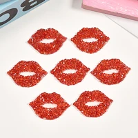 sexy lips crystal rhinestones patches iron on patches for clothing hotfix rhinestones stickers on clothes for kids diy appliques