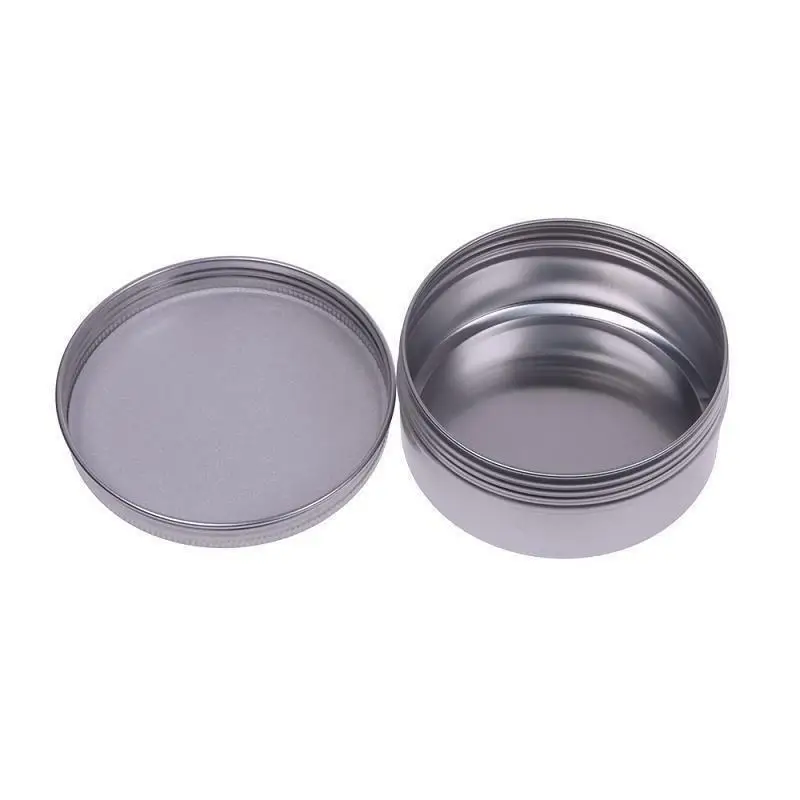 

5-100ml Empty Aluminium Cosmetic Pot Jar Tin Container Box Screw Lid Craft