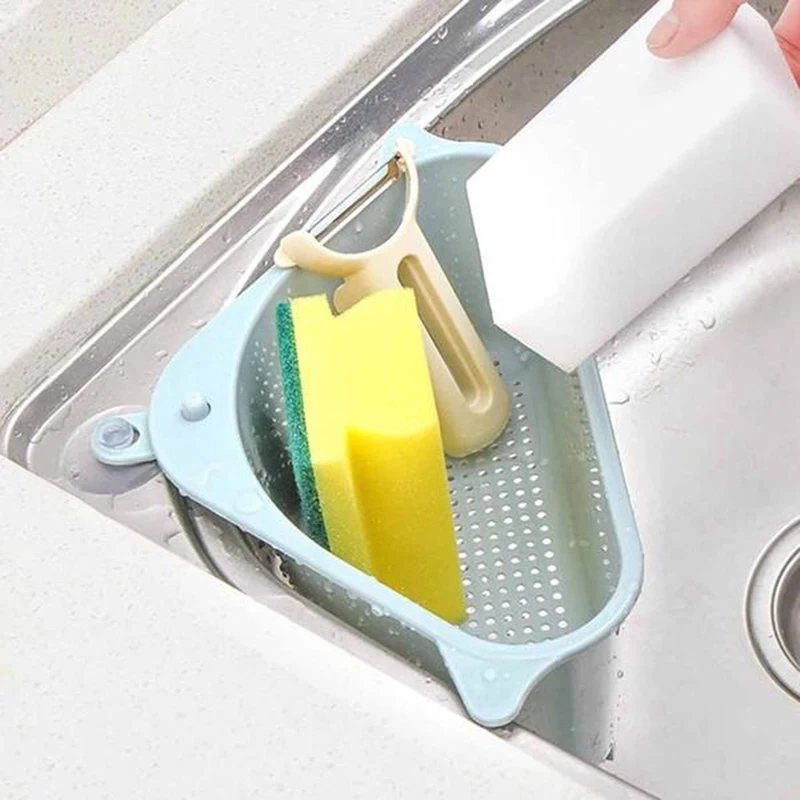 

Suction Cup Kitchen Rack Drain Basket Sink Drain Rack Kitchen Supplies Rag Storage Basket