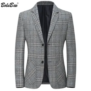 Мужской Блейзер в клетку BOLUBAO, однобортный, Повседневный, деловой, весенний