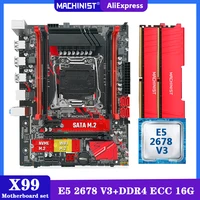 machinist x99 kit motherboard lga 2011 3 set with xeon e5 2678 v3 processor ddr4 ecc 16gb28gb four channel ram memory x99 rs9