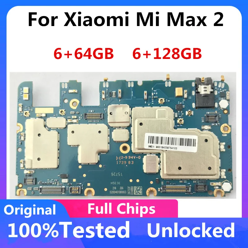 Оригинальная разблокированная материнская плата IMEI для Xiaomi MI Max 2 ОС Android с