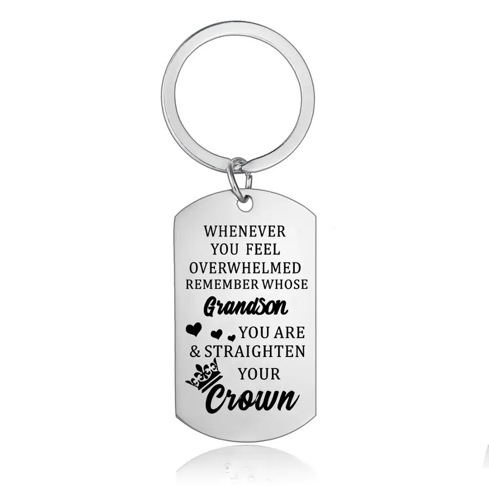 

12PCs Inspirational Keychain Gifts Whenever You Feel Overwhelmed Remember Whose Grandson You Are and Straighten Your Crown