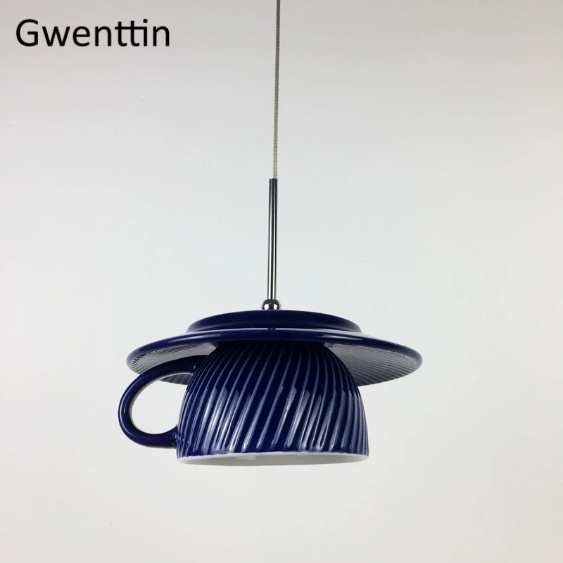 Керамика кафе чашки подвесной светильник для Обеденная бар Кухня светильники