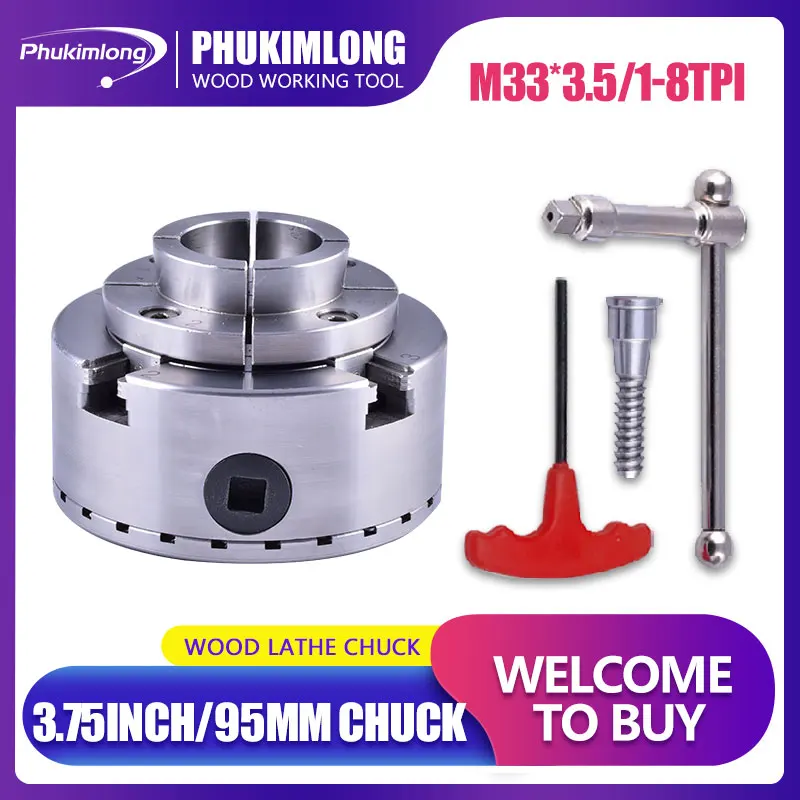 

Токарный станок Phukimlong, 3,75 дюйма, 4 кулачка, Самоцентрирующийся, для токарного станка по дереву