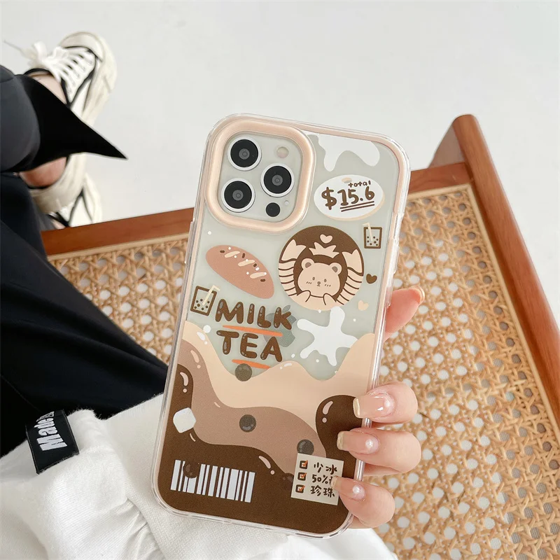 

Новый 2022 роскошный мультяшный чехол Cuttie для iPhone13 11 12Promax 8Plus Xs Xr XsMax SE милый защитный чехол с молочным чаем для девочек