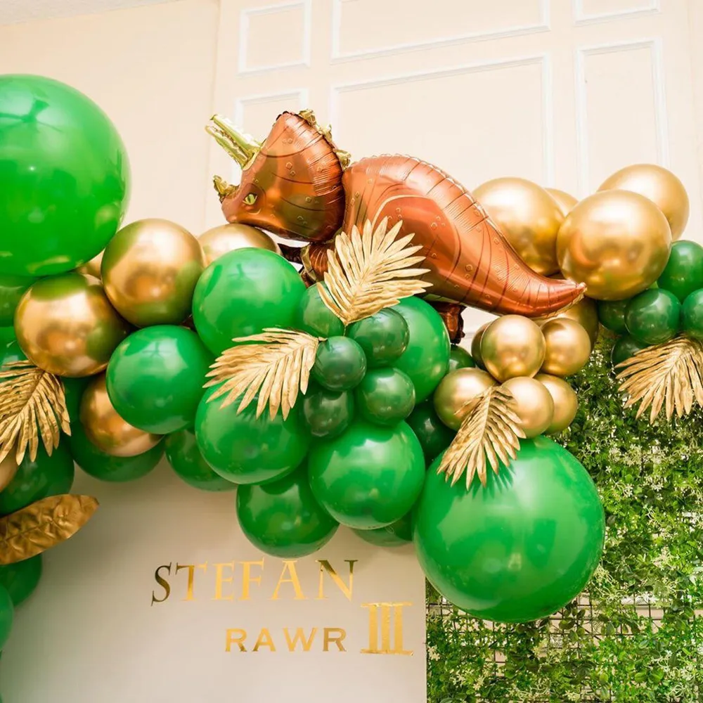 105pcs Dinosaur Balloons Garland Kit for Birthdays Baby Showers Decoration and comes with T Rex Velociraptor Brontosaurus - купить по