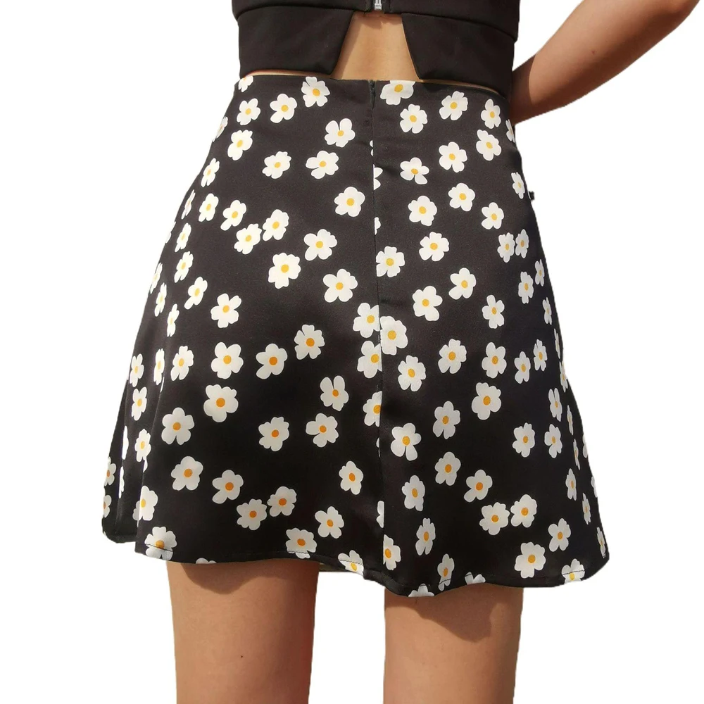 Атласная леопардовая юбка с цветочным принтом сексуальная облегающая мини-юбка