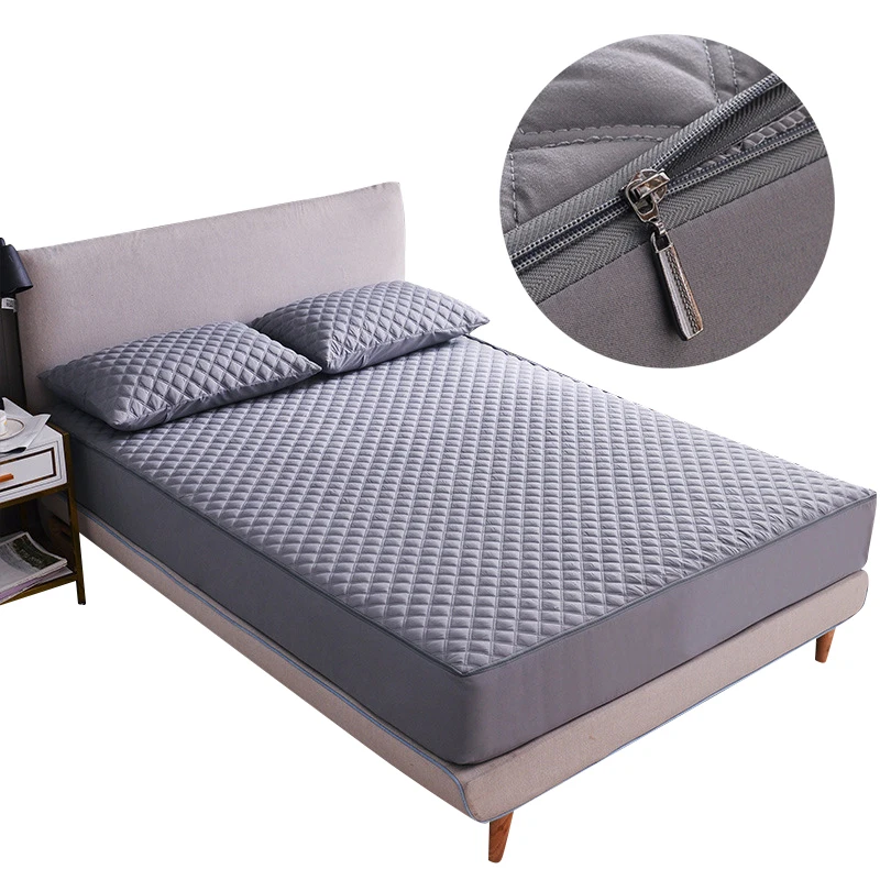 

Six-sided Protective Zipper Jacquard Mattress Protector Deep Pocket Matress Cover Machine Washable Mattress Pad Folding Mattress