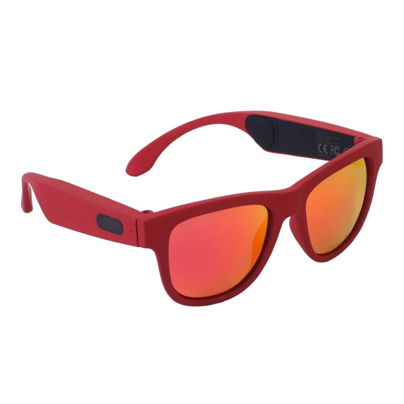 Red Red Наушники с костной проводимостью, очки, умные солнцезащитные очки, Bluetooth наушники, Спортивные Беспроводные стерео музыкальные солнцезащитные очки, спортивные наушники - Цвет: Red Red