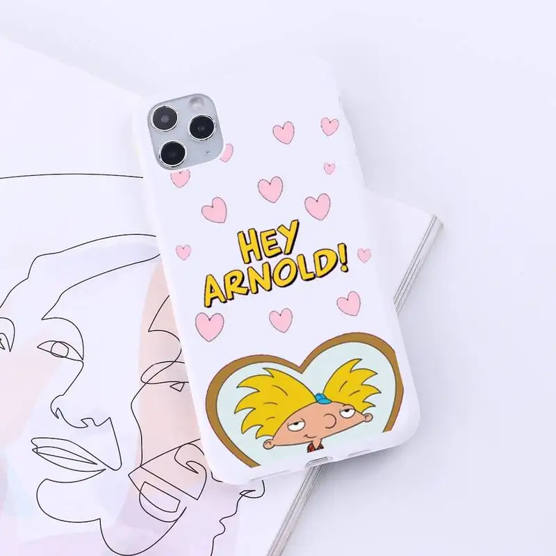 

Hey Arnold American Cartoon Phone Case Candy Color for iPhone 6 7 8 11 12 s mini pro X XS XR MAX Plus