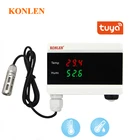 Датчик температуры и влажности KONLEN Tuya WIFI, термометр, гигрометр, детектор, датчик сигнализации, управление через приложение