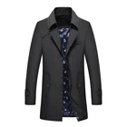 Тренч мужской куртки размера плюс 7XL,8XL,9XL осеннее длинное пальто Мужское пальто приталенная брендовая одежда ветровка мужской бизнес