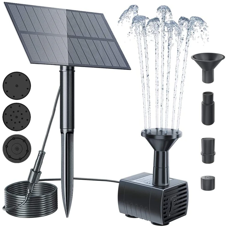 

Water Fountain Pump Outdoor, Upgraded Solar Fountain Pond Pump Kit with Stake, Solar Powered Water Fountain Pump